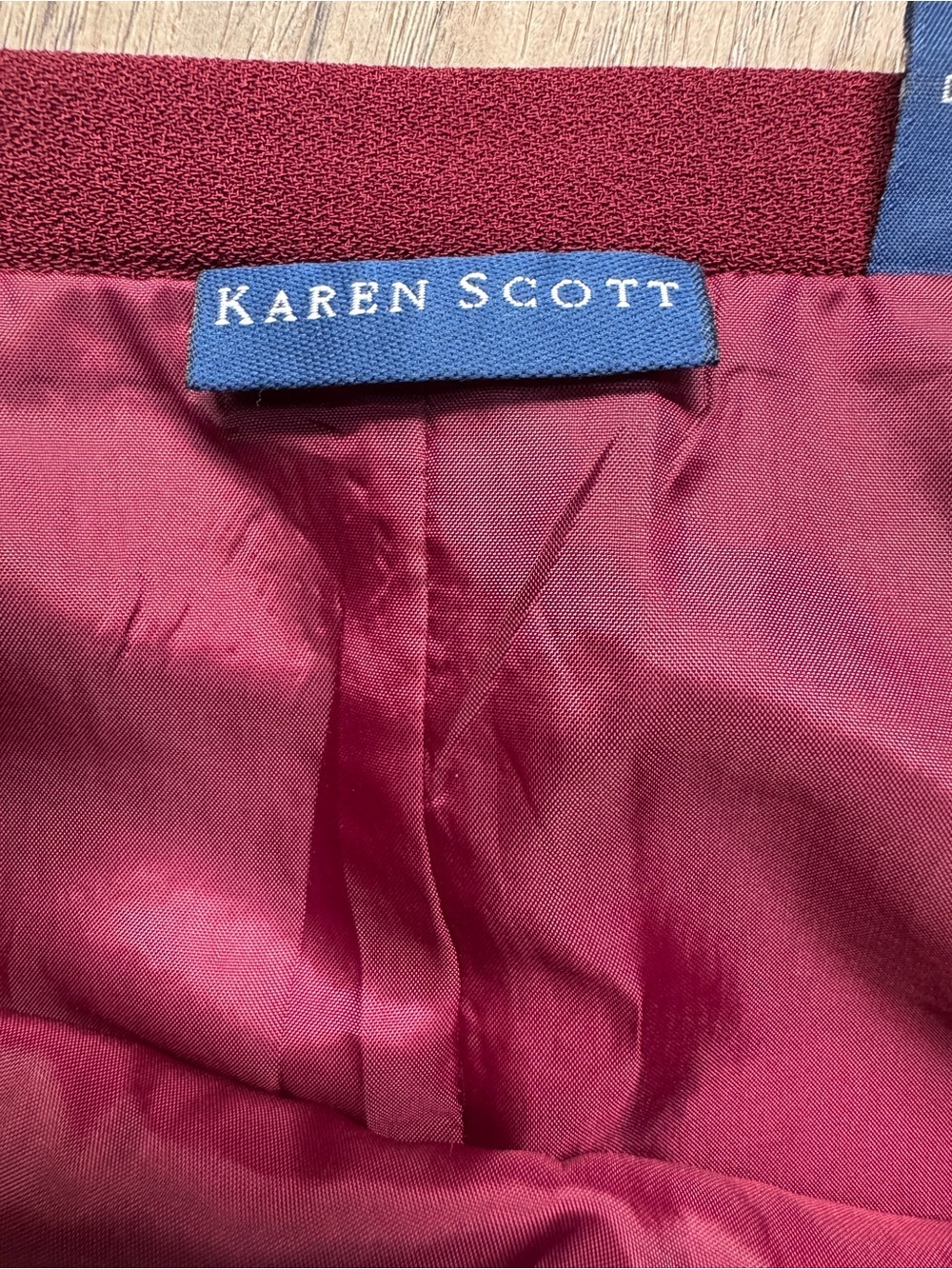 Vintage Karen Scott Burgundy Wine Maxi Skirt - Size 14 - Picture 7 of 13